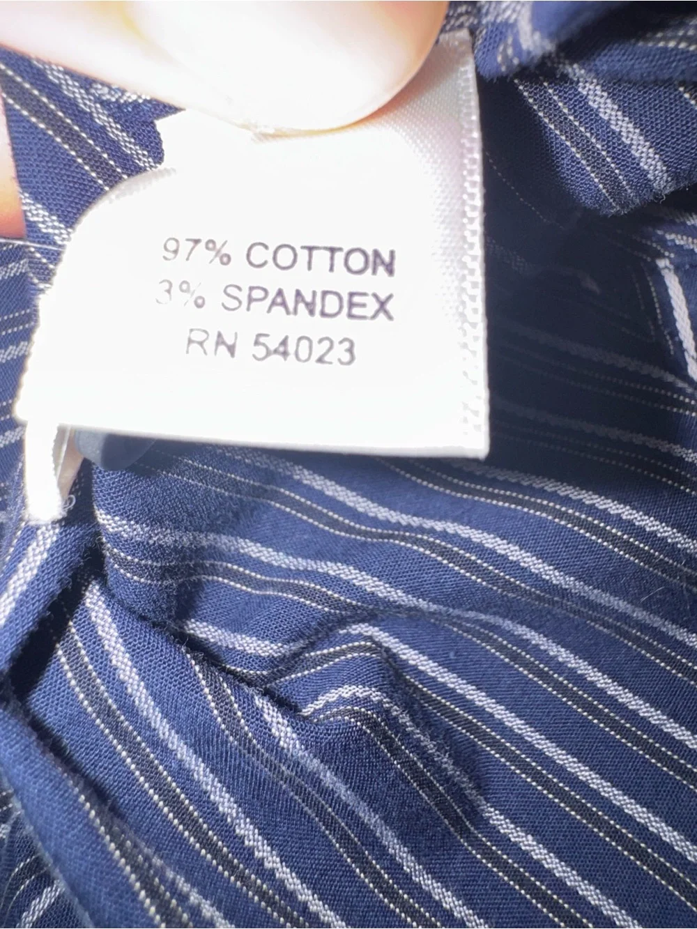 Banana Republic Slim Fit Blue/White Striped Dress Shirt 15-15.5, M Stretch